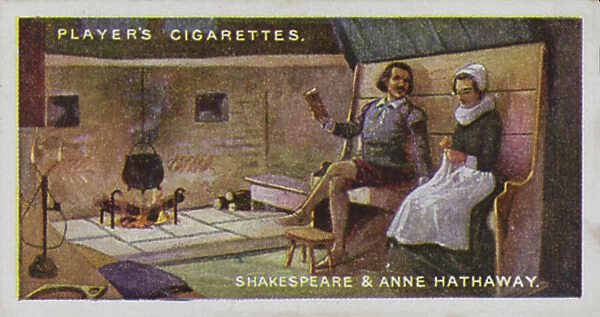 Shakespearean Series: Shakespeare and Anne Hathaway (colour litho)