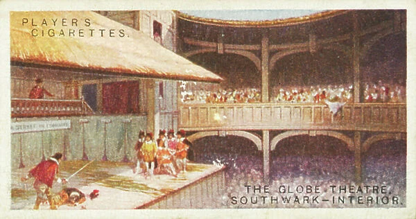 Shakespearian Series: The Globe Theatre, Southwark, Interior (colour litho)