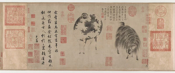 Sheep and Goat, Yuan Dynasty, c. 1300 (ink on paper)