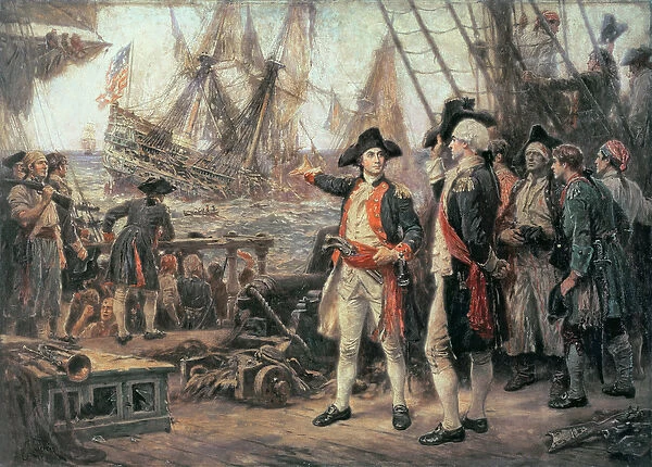 The ship that sank the Victory, 1779 (oil on canvas)