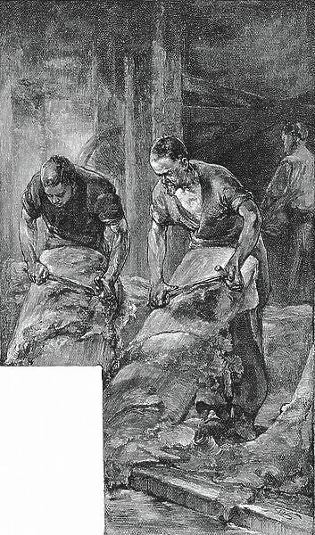 Shoe leather processing, 1885