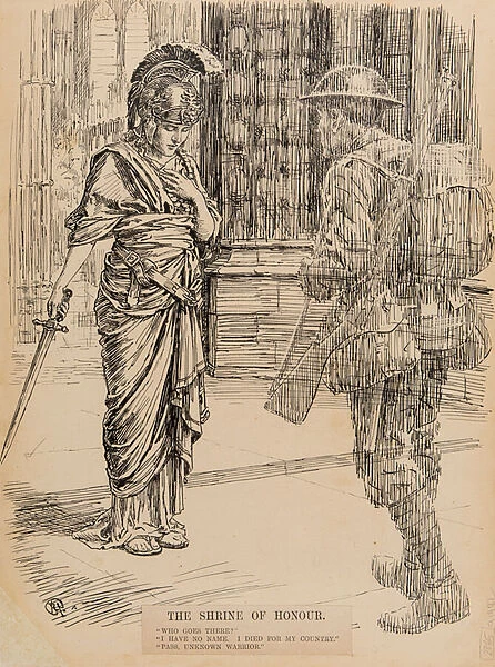 The Shrine of Honour, for Punch, 1914-18 (pen & ink on paper)