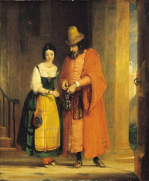Shylock and Jessica from The Merchant of Venice, Act II, Scene ii, 1830