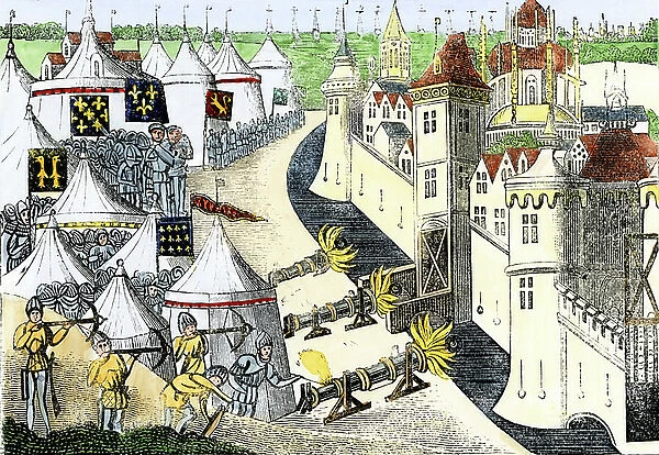 Siege of a city in France during the 100 Years War (1337 to 1453)