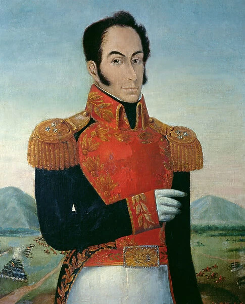 Simon Bolivar (1783-1830) (oil on canvas)