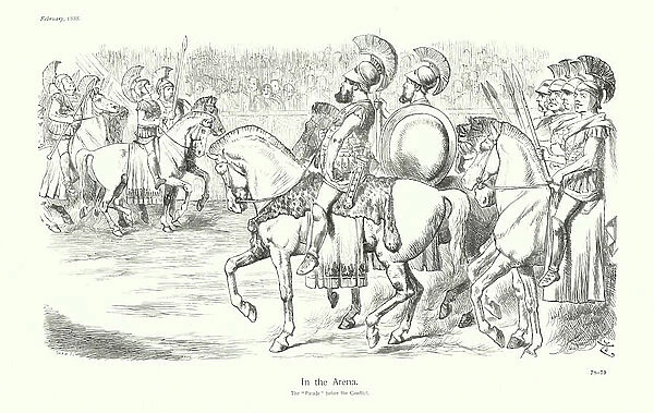 Sir John Tenniel cartoon: In the Arena (engraving)
