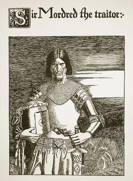 Sir Mordred the Traitor, illustration from The Story of the Grail