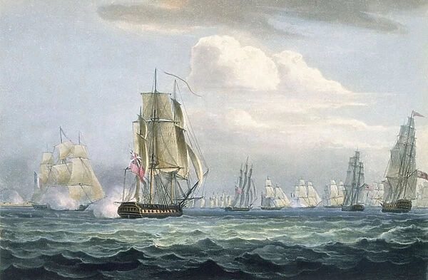 Sir Sidney Smiths (1764-1840) Squadron engaging a French flotilla, 26th May, 1804