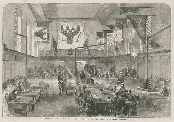 Sitting of the Crimean Board of Inquiry (engraving)