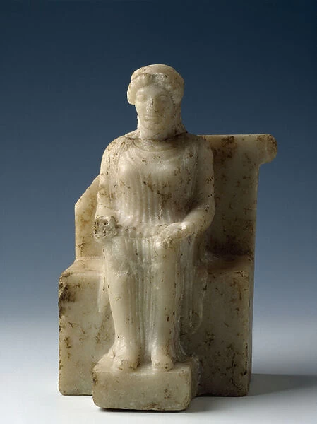 Sitting deity statue, from Garaguso
