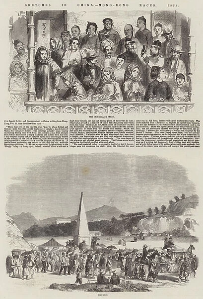 Sketches in China, Hong-Kong Races, 1858 (engraving)