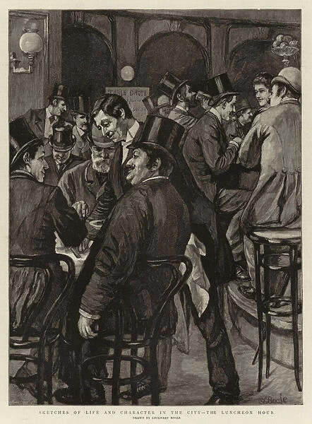 Sketches of Life and Character in the City, the Luncheon Hour (engraving)