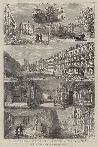 Sketches of the Queens Bench Prison (engraving)