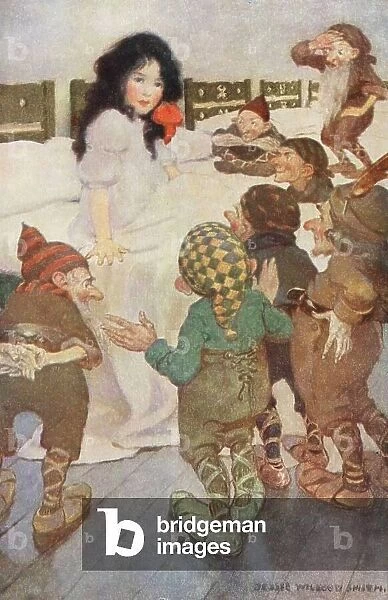 Snowdrop and the Seven Little Dwarfs (colour litho)