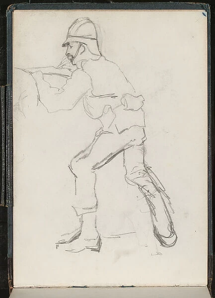 A soldier at the defences, 1879 (pencil)