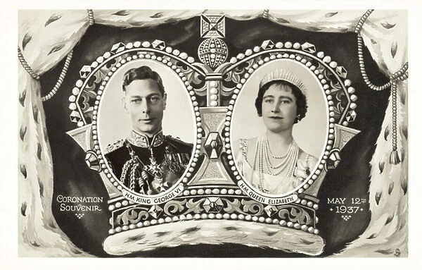 Souvenir of the Coronation of King George VI and Queen Elizabeth, 12 May 1937 (b  /  w photo)
