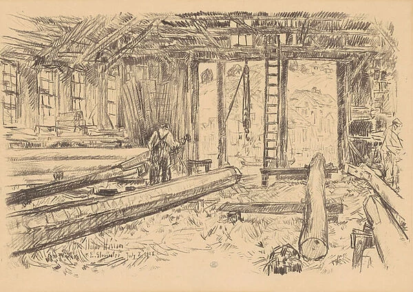 The Spar Shop, Gloucester, 1918 (black lithograph on wove paper)