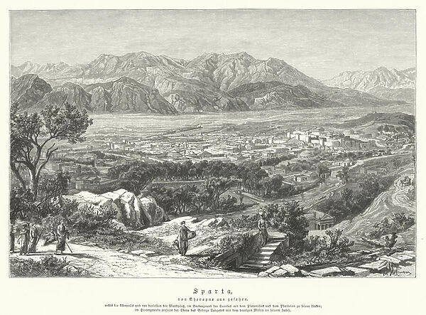 Sparta, Ancient Greece (engraving)