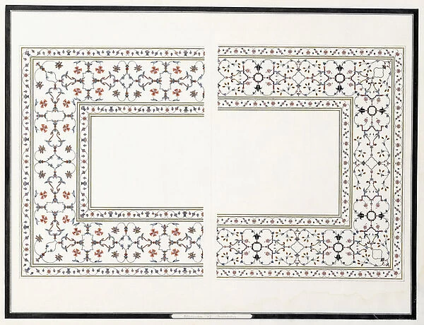Specimens of the Mosaics, from the Tomb of the Emperor, c. 1815 (pencil, pen, ink, w  /  c)