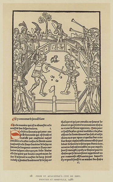 From St Augustines Cite De Dieu, printed at Abbeville, 1486 (litho)