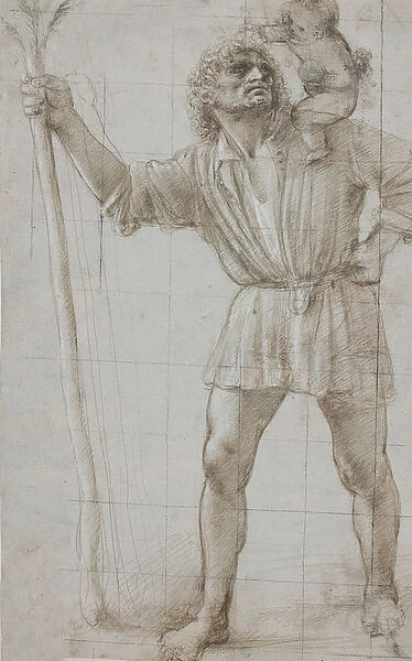 St. Christopher with the Infant Jesus, c. 1490 (Silverpoint, heightened with white
