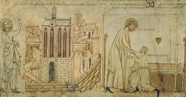 St. Eligius saving the Church of St. Martial from fire and curing a crippled man