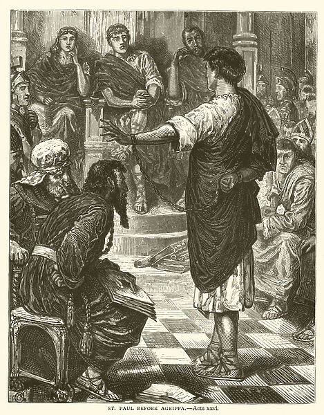 St Paul before Agrippa, Acts, xxvi (engraving)