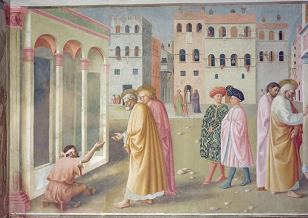 St. Peter healing a cripple, c. 1427 (fresco) (detail of 57195)