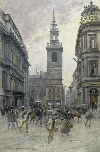St. Stephens Walbrook and Mansion House, c. 1895