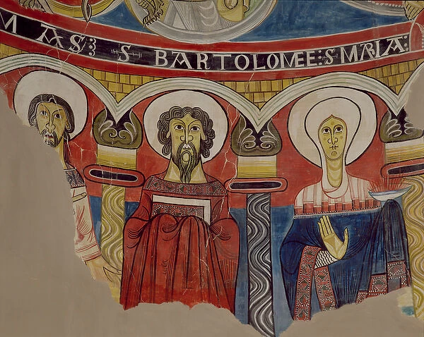 St. Thomas, St. Bartholomew and Mary Magdalene, copy of 12th century original (fresco)