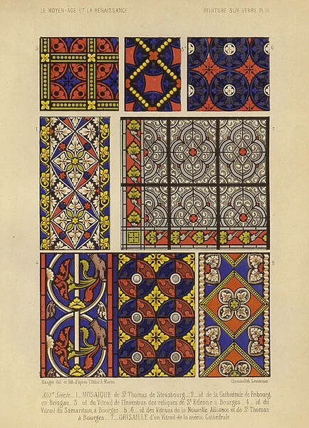 Stained glass, 13th Century (chromolitho)