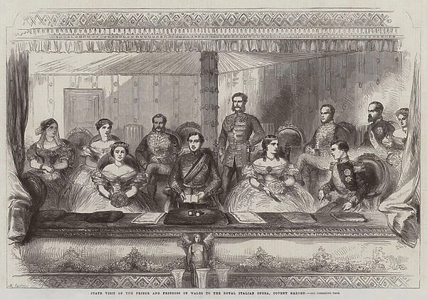 State Visit of the Prince and Princess of Wales to the Royal Italian Opera, Covent Garden (engraving)
