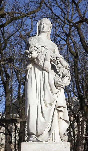 Statue of Louise de Savoie (1476-1531), princess of the ducal house of Savoie, mother of Francois 1st, marble sculpture by Jean Baptiste Auguste Clesinger (1814-1883), installed in the Luxembourg Garden in Paris. Paris