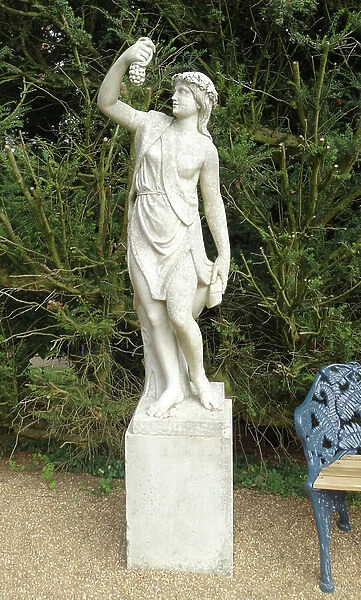 Statue of a young girl in classical Greek style;Hughenden Manor