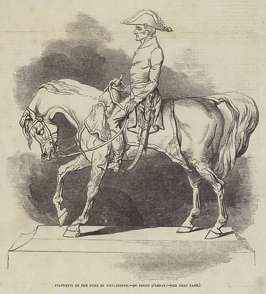 Statuette of the Duke of Wellington, by Count d Orsay (engraving)