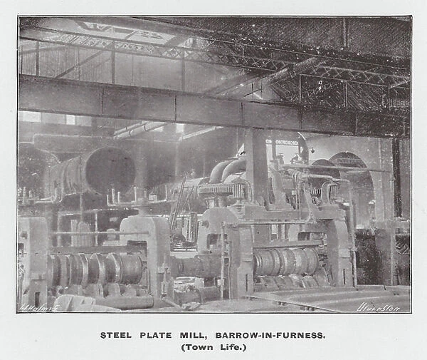 Steel Plate Mill, Barrow-in-Furness (b / w photo)