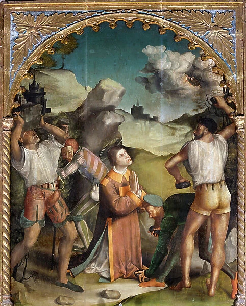 Stoning of Saint Stephen, first half of the 16th century (oil on panel)