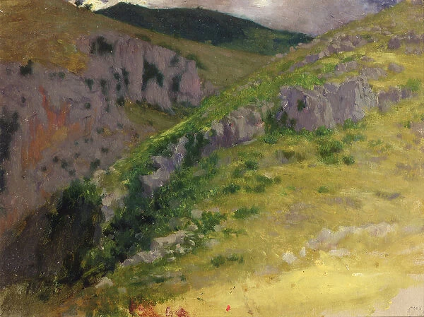 Study of a Mountain (oil on canvas)