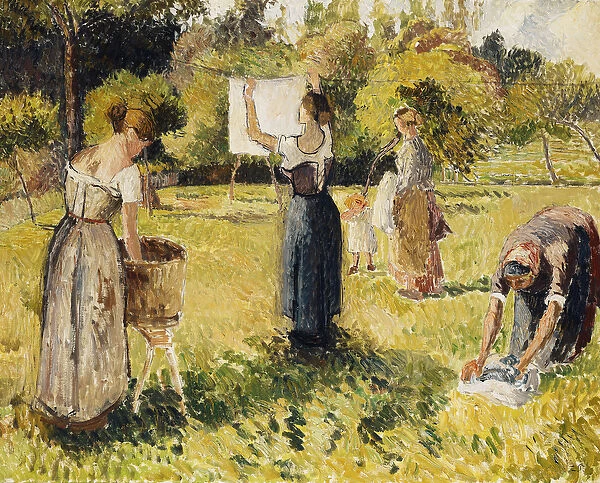 Study of Washers at Eragny; Les Laveuses, etude, a Eragny, c. 1901 (oil on canvas)