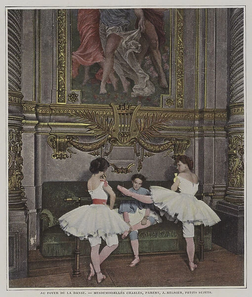 Three sujets in the Foyer de la Danse at the Palais Garnier, Paris (colour photo)