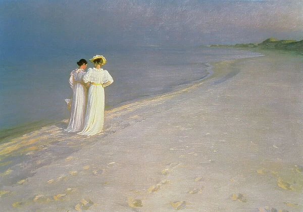 Summer Evening on the Skagen Southern Beach with Anna Ancher and Marie Kroyer, 1893