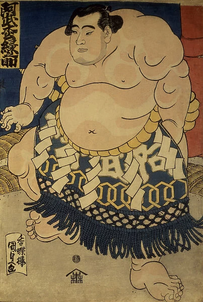 The sumo wrestler Abumatsu Rokunosuke, c. 1835 (oban size, colour woodblock print)