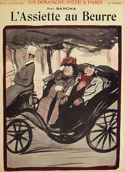 A Sunday morning drive in Paris, illustration from L Assiette au Beurre
