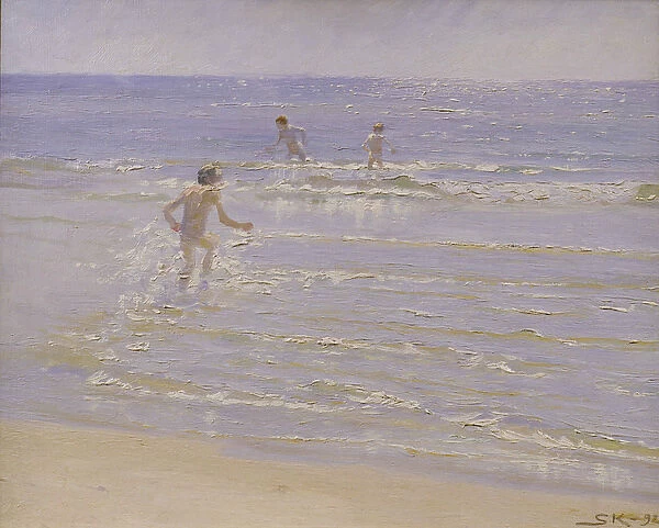 Sunshine at Skagen: Boys Swimming, 1892 (study)
