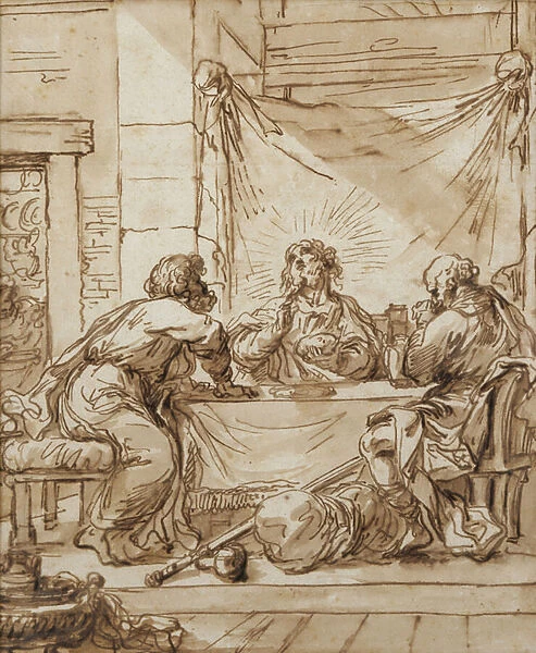 The Supper at Emmaus (ink on paper)