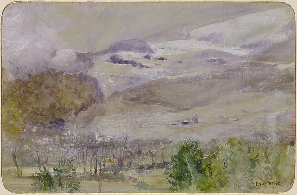 Swiss Valley Landscape, 1885 (w  /  c & gouache on paper)