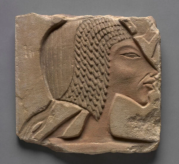 Talatat: Portrait of Nefertiti, c. 1353-1347 BC (painted sandstone)
