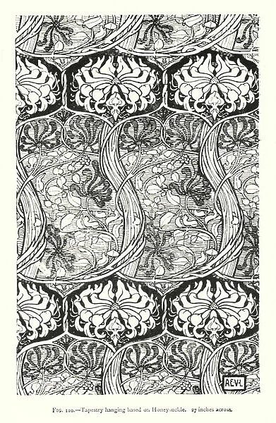 Tapestry hanging based on Honeysuckle; 27 inches across (engraving)