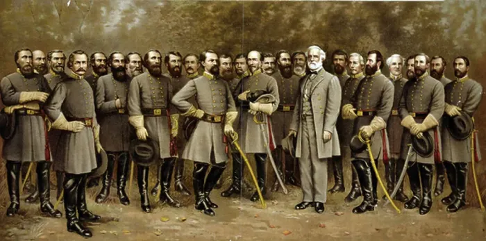 Framed Print : Print of General Robert E. Lee with Confederate Generals