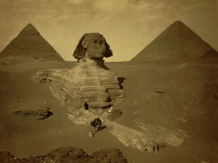 Framed Print : Print of Three Men with Camel at the Sphinx Framed Print : Print of Three Men with Camel at the Sphinx